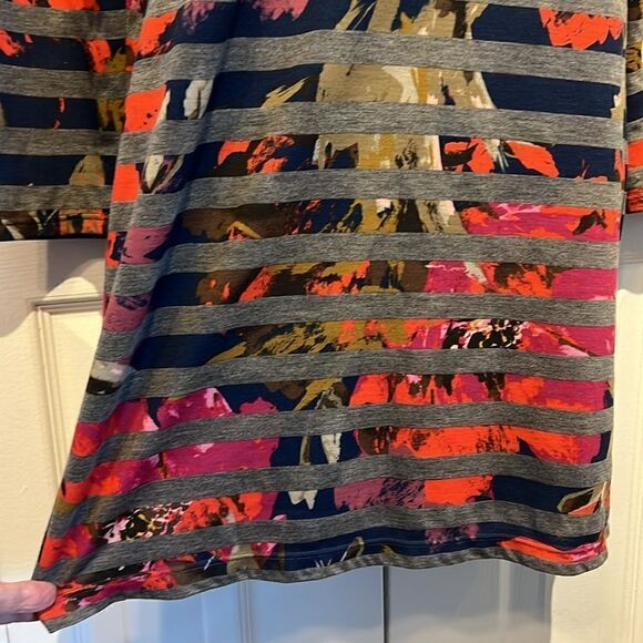 Trina‎ Turk Milana Floral Stripe Long Sleeve Lined Dress Size M - Picture 3 of 12